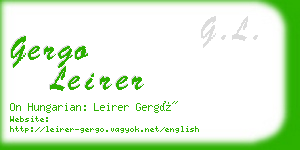 gergo leirer business card